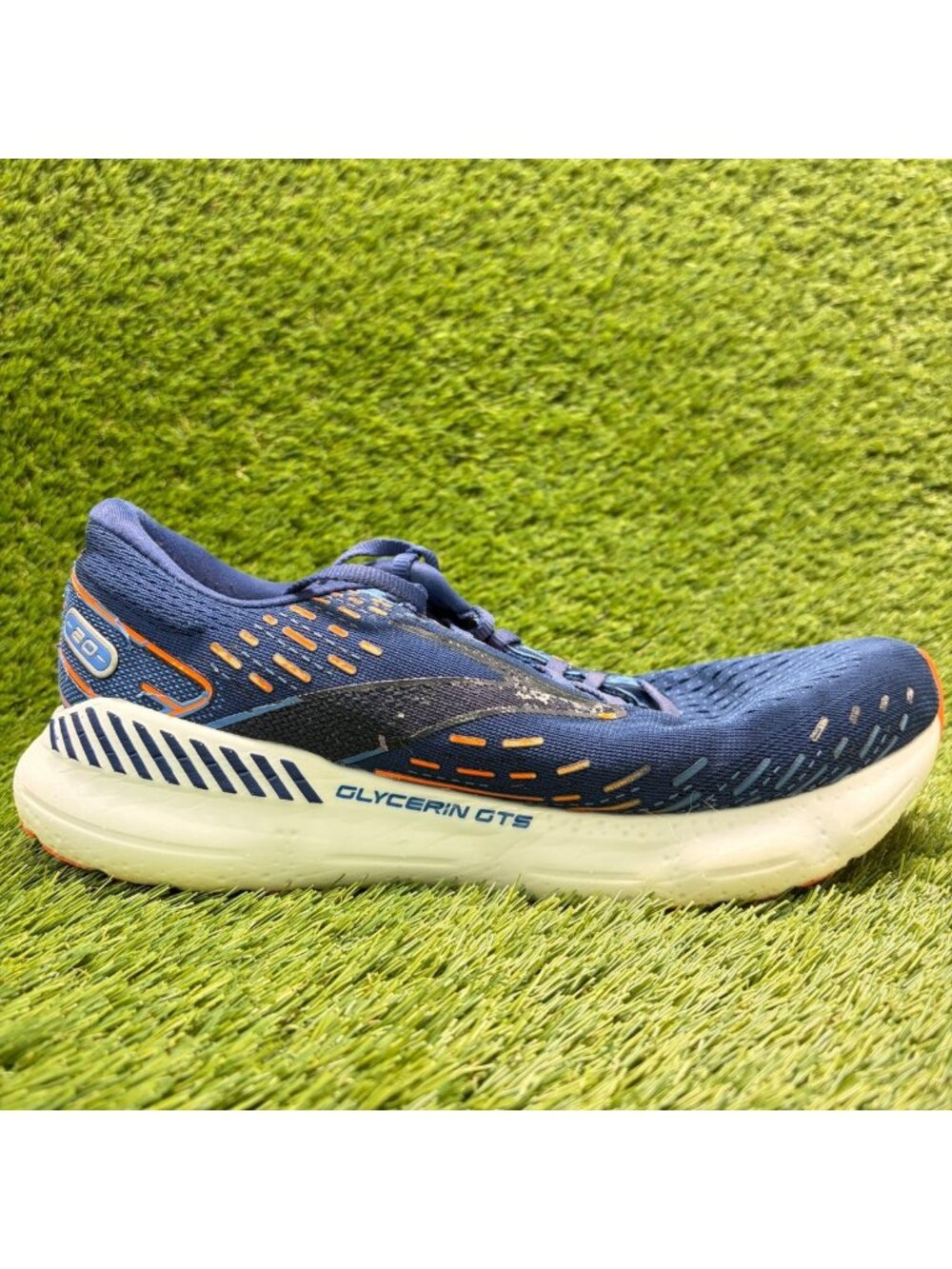 Brooks Glycerin GTS 20 Mens Size 11EE Blue Orange Running Walking Shoes Sneakers